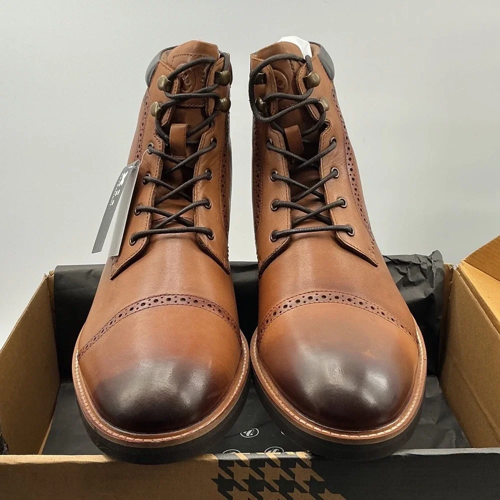 Thomas‎ & Vine Mens Leather Brogue Wingtip Boots Brown Size 12 PO# 005199